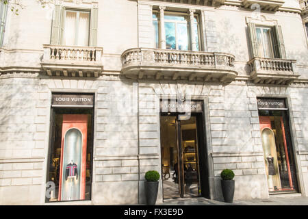 Louis Vuitton store front, Passeig de Gracia, Barcelona Spain