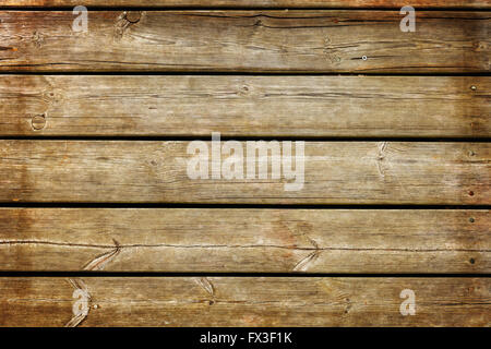 Part of old wooden pier made from planks. Stock Photo