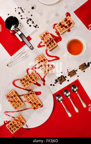 Suprematic meal: waffles Stock Photo