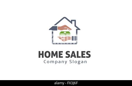 Home Sales Deal Real Estate Symbol Logo Design Illustration Stock Vector
