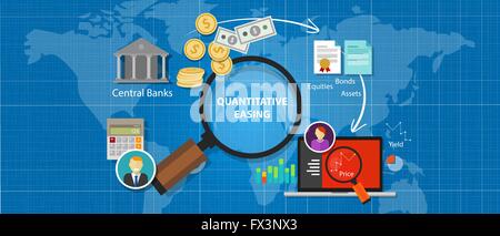 quantitative easing financial concept monetary stimulus money economic Stock Vector