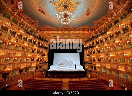 Inside Gran Teatro La Fenice, Sestiere di San Marco ('district of St Mark), Venezia (Venice), Italy. Stock Photo