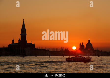 Sunset in Sestiere di Castello, Venice (Venezia) Italy. Stock Photo