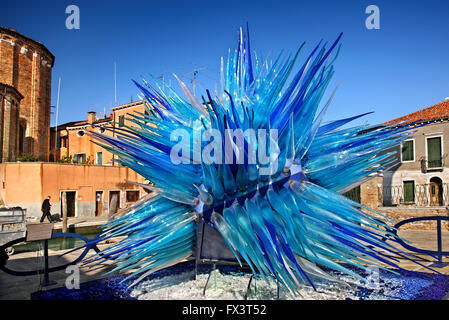 The 'Cometa di Vetro' (glass comet) sculpture. in Murano island, Venice, Veneto, Italy Stock Photo