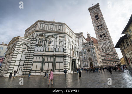 The Baptistery of San Giovanni viewed from the Campanile of Giotto, Florence, Italy, EU, Europe Stock Photo