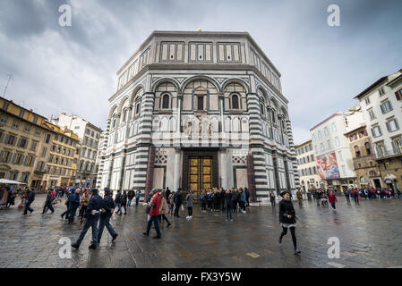 The Baptistery of San Giovanni viewed from the Campanile of Giotto, Florence, Italy, EU, Europe Stock Photo