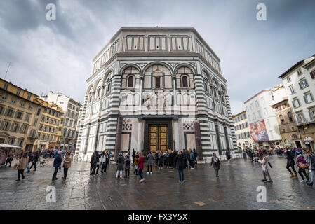 The Baptistery of San Giovanni viewed from the Campanile of Giotto, Florence, Italy, EU, Europe Stock Photo