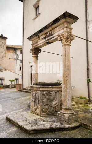 Narrow streets in the old medieval town of Pitigliano - Grosseto, Italy, Europe Stock Photo