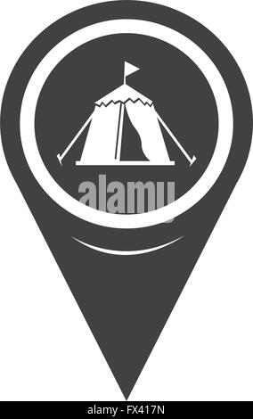 Map Pin Pointer Tent Icon Stock Vector