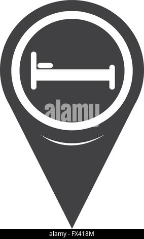 Map Pin Pointer Bed icon Stock Vector