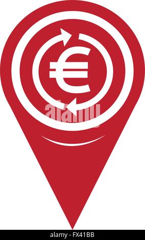 Map Pin Pointer money euro icon Stock Vector