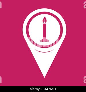 Map Pin Pointer candle icon Stock Vector