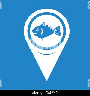Fish vector pin map icon. Beach Map pointer. Summer Map markers ...