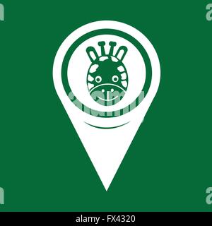 Map Pin Pointer Giraffe Face Icon Stock Vector
