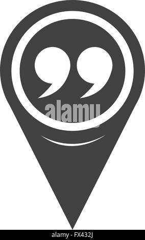Map Pin Pointer Quotation mark symbol Icon Stock Vector Image & Art - Alamy