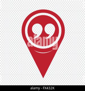 Map Pin Pointer Quotation mark symbol Icon Stock Vector Image & Art - Alamy
