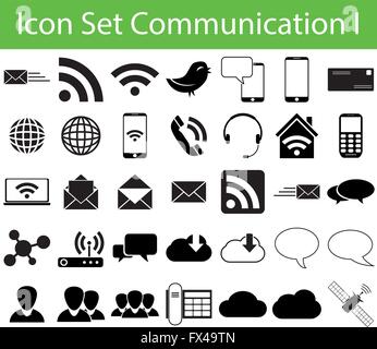 Icon Set Communication I with 35 icons for different purchase Stock Vector