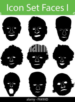 Human faces with facial expressions illustration Stock Vector Image ...