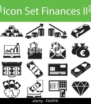 Icon Set Finances II with 16 icons for the creative use in graphic design Stock Vector