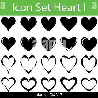 Icon Set Heart I with 20 icons for different purchase Stock Vector