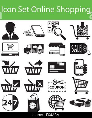 Icon Set Online Shopping with 20 icons for the creative use in graphic design Stock Vector