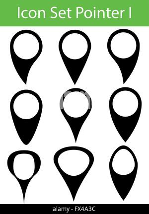 Icon Set Pointer I with 9 icons for different purchase Stock Vector