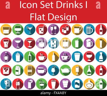 Icon Set Drinks I with 45 icons for the creative use in web an graphic design Stock Vector