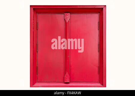 Red window isolated on white background Stock Photo