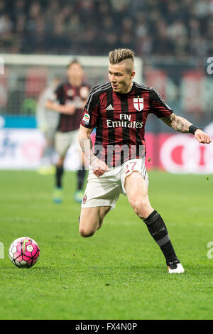 Milan, Italy. 9th Apr, 2016. Juraj Kucka (Milan) Football/Soccer : Italian 'Serie A' match between AC Milan 1-2 Juventus at Stadio Giuseppe Meazza in Milan, Italy . © Enrico Calderoni/AFLO SPORT/Alamy Live News Stock Photo