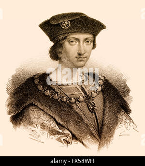 Charles VIII, Karl VIII., called the Affable, 1470-1498, King of France Stock Photo