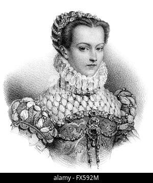 Elisabeth of Austria, 1554-1592, Queen of France as the wife of King Charles IX Stock Photo