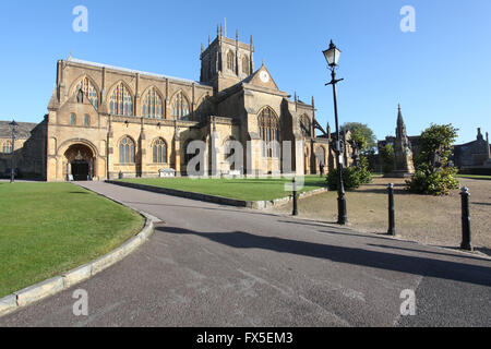 Sherborne Abbey in Dorset. United Kingdom. The Abbey has developed from a Saxon Cathedral. Stock Photo