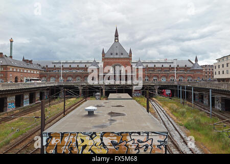 Copenhagen Central Station in Denmark seen from the front Stock Photo