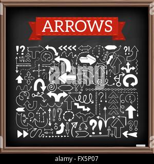 Hand drawn arrow icons set Stock Vector