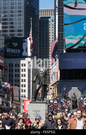 George Cohan Statue in Times Square, NYC Stock Photo