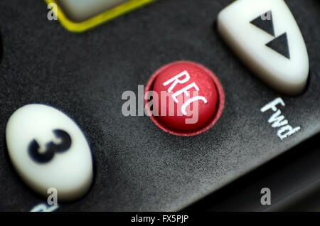 Record button on remote control Stock Photo