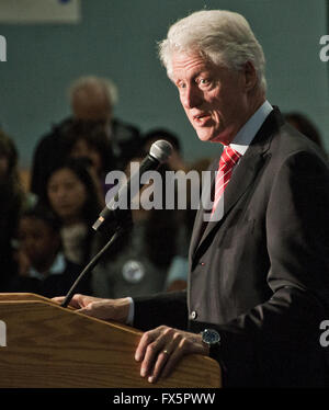 Philadelphia, Pennsylvania, USA. 7th April, 2016. Bill Clinton Campaigns for Hillary Clinton. Stock Photo