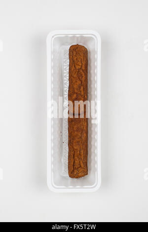 Fried fricandel in a white plastic container Stock Photo
