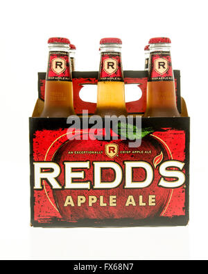 Winneconne, WI - 15 March 2016:  A six pack of Redd's apple ale Stock Photo