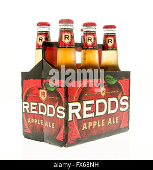 Winneconne, WI - 15 March 2016:  A six pack of Redd's apple ale Stock Photo