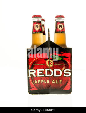 Winneconne, WI - 15 March 2016:  A six pack of Redd's apple ale Stock Photo