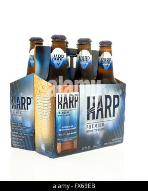 Winneconne, WI - 15 March 2016:  A six pack of Harp beer Stock Photo