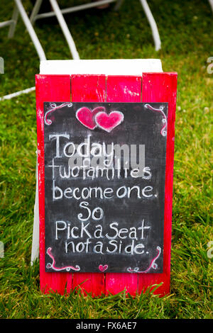 Pick a seat not a side wedding ceremony sign made of wood in the