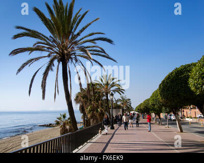 Seafront and beach Marbella. Malaga province Costa del Sol, Andalusia, Spain Europe Stock Photo