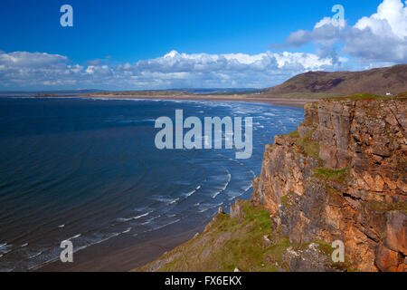 Rhossili Bay and Llangennith, Gower, Swansea, Wales Stock Photo