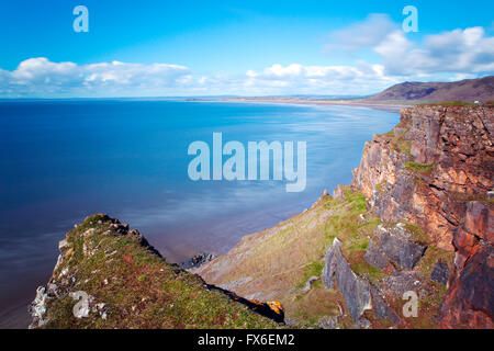 Rhossili Bay and Llangennith, Gower, Swansea, Wales Stock Photo