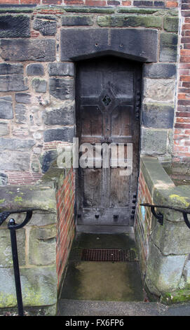 Door to the 13th century Chapel on the Bridge in Derby Stock Photo