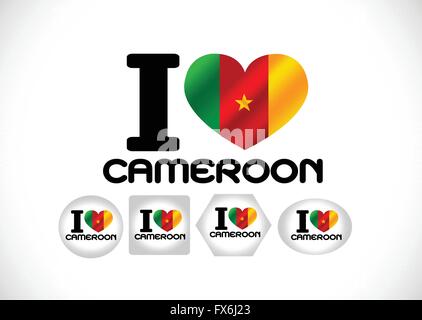 Cameroon flag themes idea design Stock Vector