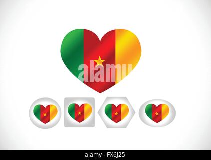 Cameroon flag themes idea design Stock Vector