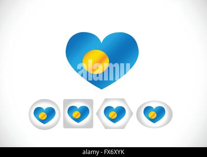 Palau flag themes idea design Stock Vector